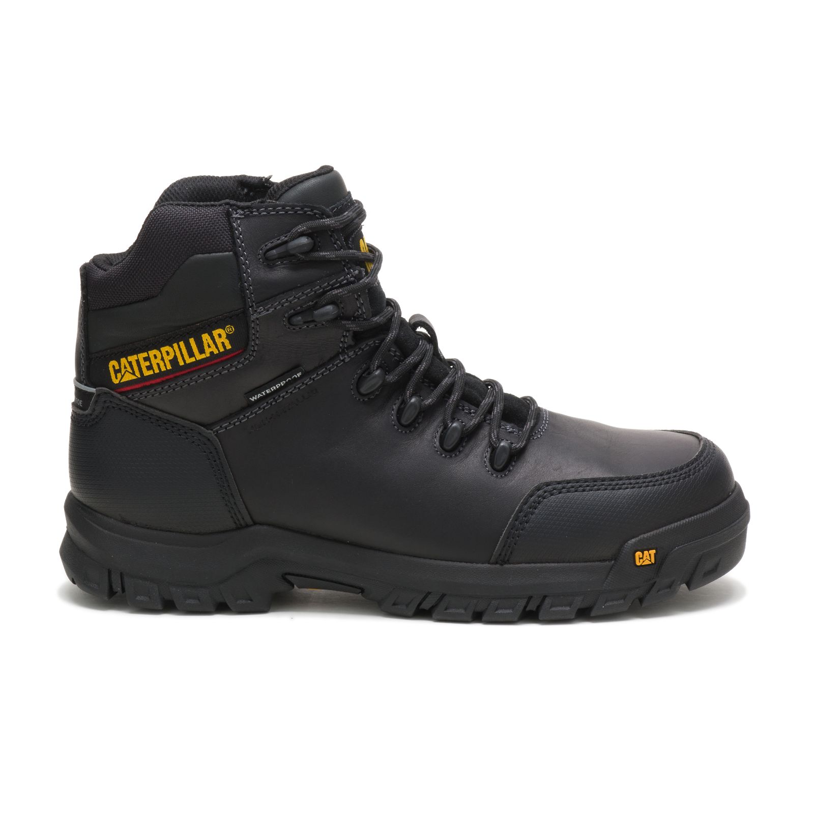 Men's Caterpillar Resorption Waterproof Composite Toe Work Boots Black Ireland VPTA51928